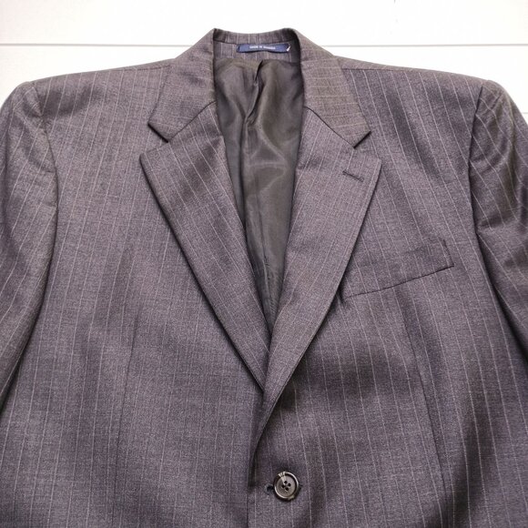 Lauren Ralph Lauren Gray Pinstripe Wool Blazer Sport Coat 42R Made in Canada